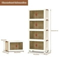 thumbnail image 3 of Yiwa 4-Tier Stackable Storage Drawers with Lid, Foldable Plastic Storage Box on Wheels for Home and Office Use, 65x42x145.5cm, 3 of 7