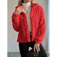thumbnail image 5 of Jackets for Women Long Sleeve Comfy Warm Button Down Zip Up Stand Collar Plus Size Winter Clothing Red S, 5 of 7