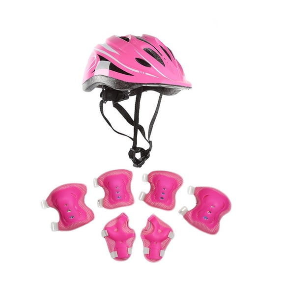 Inteprter Casco con ruedas para niños Almohadilla ajustable Niños Niñas Deportes Rodillera Codera Guardias Monopatín Patinaje Equilibrio Type2 NO2
