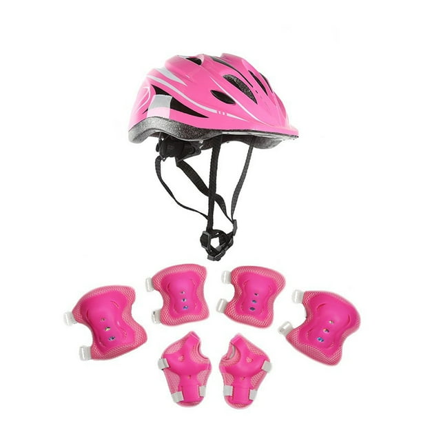 Inteprter Casco con ruedas para niños Almohadilla ajustable Niños Niñas Deportes Rodillera Codera Guardias Monopatín Patinaje Equilibrio Type2 NO2