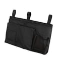 thumbnail image 1 of Bolsa de almacenamiento colgante para mesita de noche, organizador con 8 bolsillos para dormitorios con literas y barandillas de cama de hospital, color negro, 1 of 5