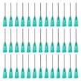 thumbnail image 1 of 120 agujas dispensadoras de acero inoxidable 304, calibre 18, punta roma turquesa, para frascos de pegamento, con conector Luer., 1 of 9