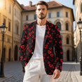 thumbnail image 2 of Uorisanigo Men's Casual Blazer Lightweight Jacket Size XL Long Sleeve Casual Blazer Jackets Regular Fit Suit Jackets Mens Valentines Jacket Suit, Valentines Red Heart, 2 of 6