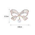 thumbnail image 5 of Yesbay Women Brooch Faux Pearl Rhinestone Decor Hollow Bow Exquisite Vintage Anti-slip Coat Collar Hat Scarf Decoration Clothes Pin Garment Jewelry, 5 of 7