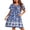 Blue Bohemian Flowers, variant on Women's House Dress with Pockets Moo Moo Nightgown V Neck Sleepwear Pleated Floral Print Mumu Dress