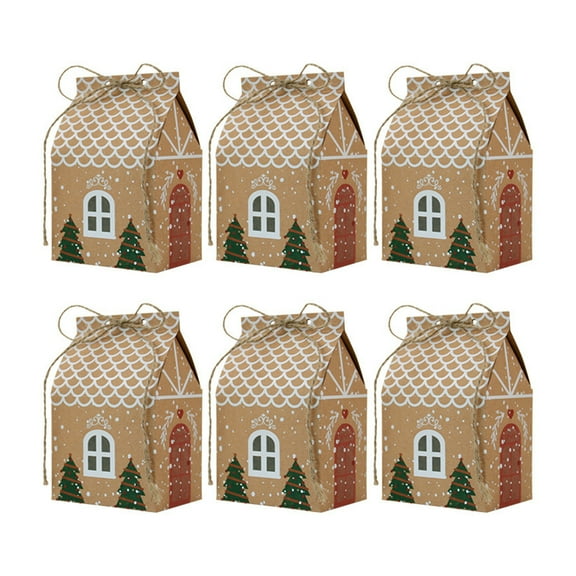 Dserfhy 24 Pcs Christmas Cottage Gift Box 3D Pop Up House Shaped Gift Box Paper Treat Box for Holiday Party Favors Cookie Candy Packaging