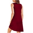 thumbnail image 5 of Ladies Fashion Casual Loose Solid Color With Pocket Cute Beach Outfits for Women French Swing Dress Woman's Dresses Summer Casual Dress for Women Short Sleeve Long Dress for Women Casual Cute Dresses, 5 of 6
