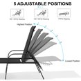 thumbnail image 4 of Crestlive Products Adjustable Steel Chaise Lounge Chair, 5‑Position Recliner with Rust-Resistant Frame (2PCS Black), 4 of 8