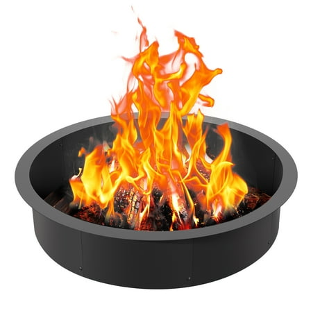 VEVOR Fire Pit Ring, 40-Inch Outer/36-Inch Inner Diameter, 8.5inch Height Fire Pit Insert, Heavy Duty Carbon Steel Liner DIY Campfire Ring above or In-Ground, for Outdoor Camping, Bonfires