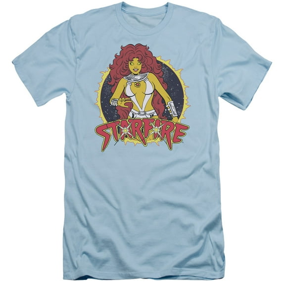 DC Comics Starfire S/S Adult 30/1 T-Shirt Light Blue
