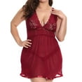 thumbnail image 4 of XXLvision Women's Plus Size Lingerie Lace Dress Babydoll 2-Pic Set Nightwear Sleepwear, 4 of 5
