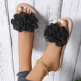 thumbnail image 4 of Dakaela Flower Flat Sandals for Women Comfortable Summer Beach Walking Slippers Arch Support Open Toe Casual Slip on Slides Black 6.5, 4 of 7