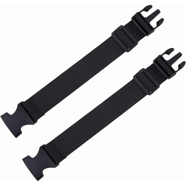 Extensor de cinturón para riñonera (2 unidades) ajustable, de nailon negro, elástico, con hebilla.