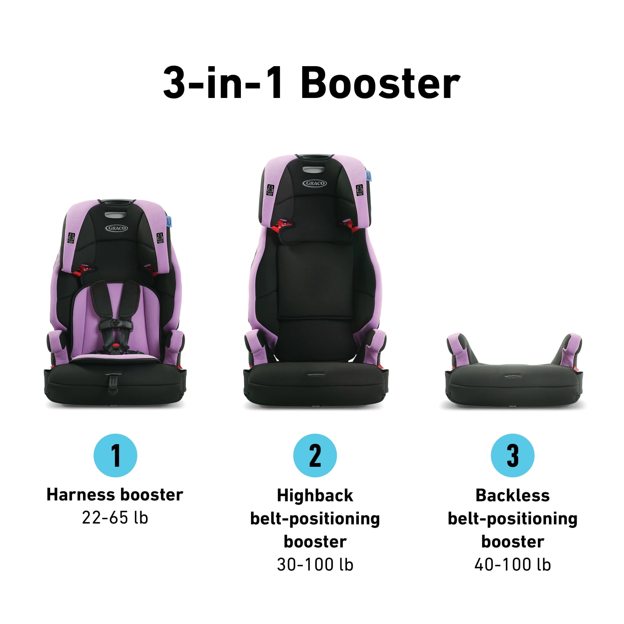 Graco Tranzitions 3-in-1 Forward Facing Harness Booster Car Seat, Marley, 14 lbs