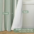 thumbnail image 3 of DriftAway Chris Vertical Striped Pattern Linen Blend Lined Thermal Insulated Blackout and Room Darkening Linen Curtains for Farmhouse Printed 2 Panels 52 Inch by 96 Inch Loden Green, 3 of 9