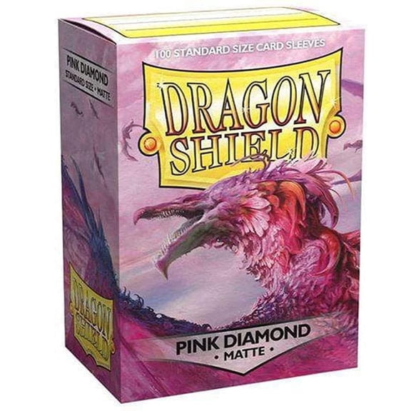Dragon Shield, Standard size TCG card sleeves, 100ct. Matte Sparkles Sleeves - Pink Diamond