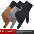 thumbnail image 2 of Guantes cálidos para exteriores de otoño e invierno, para deportes, equitación, resistentes al viento, impermeables, con pantalla táctil, para montañismo y esquí para hombres, 2 of 6