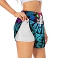 thumbnail image 3 of Lsque Geometry Dash Printed Women's Running Shorts with Liner Pockets,Elastic Quick Dry Workout Athletic Gym Yoga Shorts,Womens High Waist Shorts-Large, 3 of 9