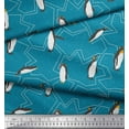 thumbnail image 3 of Soimoi Green Viscose Chiffon Fabric Penguin Ocean Print Fabric by the Yard 42 Inch Wide, 3 of 3