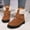 #131-Brown, variant on Winter Ankle Boots for Women – Cozy Fleece-Lined Warmth, Solid Color Round Toe with Hook-and-Loop Flat Sole, Fashionable Casual Slip-on for Cold Weather Outfits