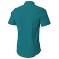 thumbnail image 2 of Hat and Beyond Men's Premium Short Sleeve Dress Shirts Solid Stretch Slim Fit, 2 of 4