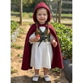 thumbnail image 4 of RUINIXCW Toddler Baby Girl Renaissance Outfit Costume Kids Halloween Medieval Costume Little Girls Vintage Medieval Retro Long Sleeve Lace Trim Dress with Vest Hooded Cloak Set, 4 of 9