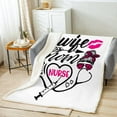 thumbnail image 2 of Nurse Gifts,Nurse Accessories for Work Stethoscope Needle Syringe Throw Blanket Wife Mom Nurse Themed Fleece Blanket,Plain White Blanket 30"x40",Nurse Practitioner Gifts for Women, 2 of 6