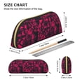 thumbnail image 2 of Leather Semi-Circular Storage Bag 7.5×2.6×1.4in Single Pocket Design Semi-Circular Shape Can Be Used As A Storage Pen Makeup Bag Darkmagenta Geometric Patterns_2, 2 of 7