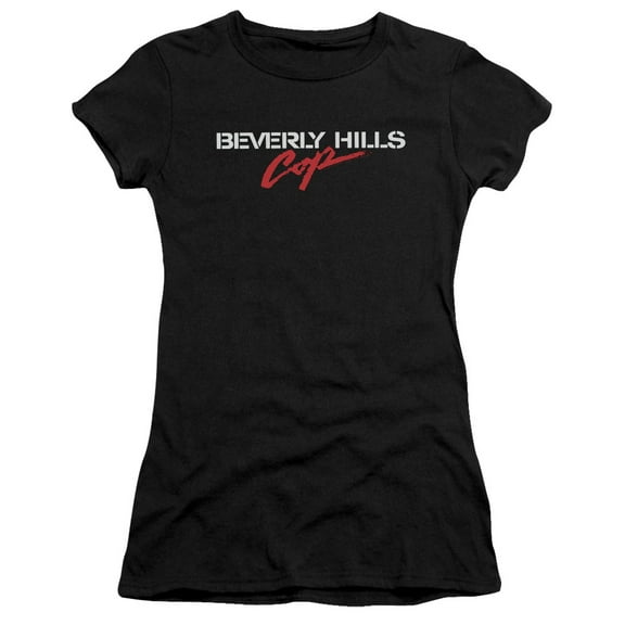 Beverly Hills Cop Logo Junior Women's T-Shirt Sheer Black