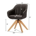 thumbnail image 4 of Costway Set of 2 Swivel Accent Chair Modern Leathaire Armchairs w/ Beech Wood Legs Brown, 4 of 10