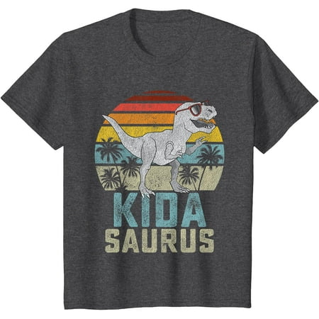 

Kidasaurus T Rex Dinosaur Kid Saurus Family Matching Youth T-Shirt for Boy Girl Kids Toddler Dark Heather Color Size 3T