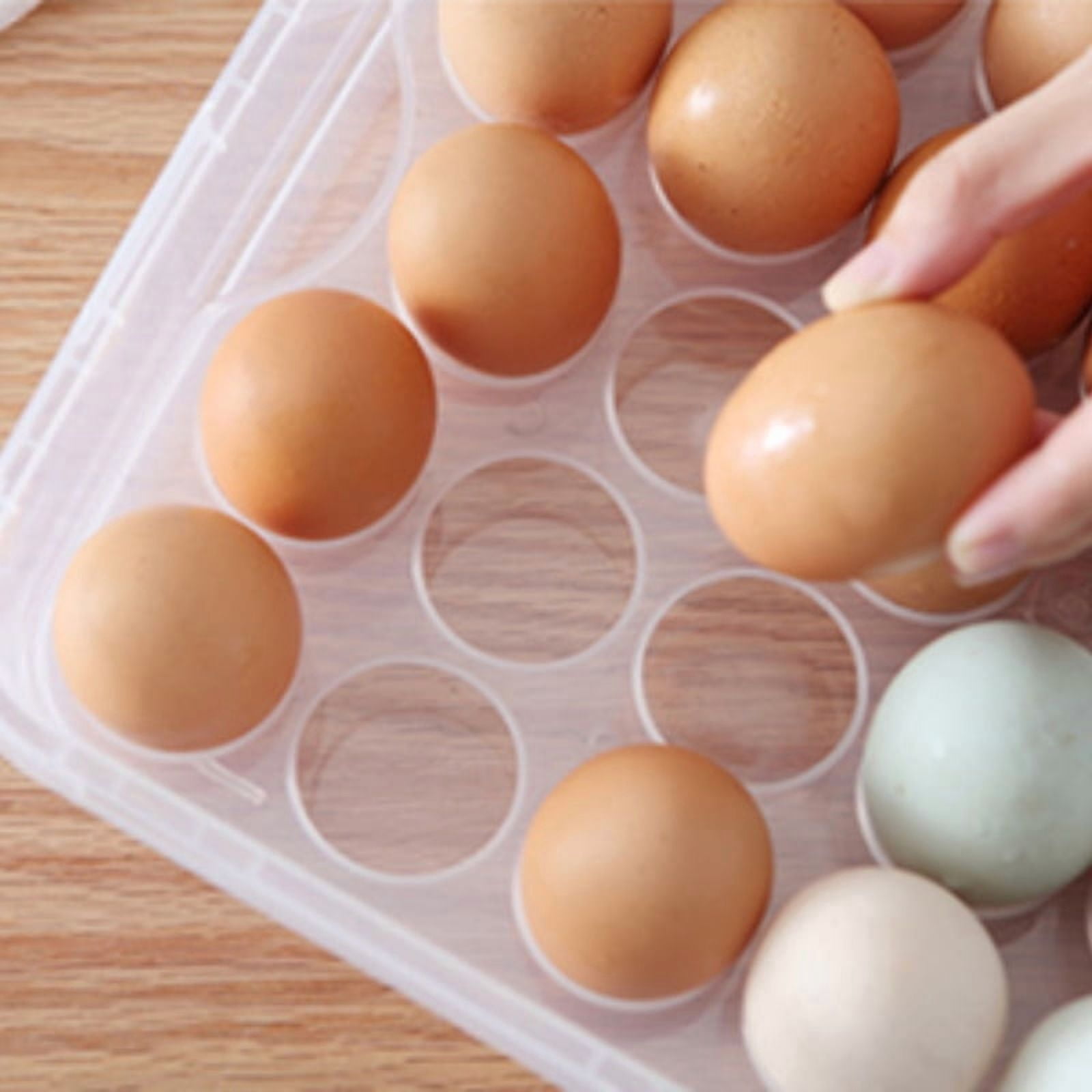 Egg Storage Box 10/18/34 Grids Refrigerator Egg Organizer Tray Stackable Egg Holder Container