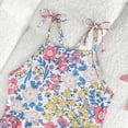 thumbnail image 4 of YDFCWXW Toddler Girls Tankini Swimsuit 2 Piece Swimwear Adjustable Straps Sleeveless Floral Ruffle Cross Back Bathing Suits (Yellow, 4-5 Years), 4 of 9