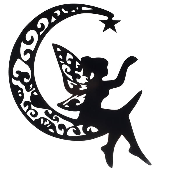 Duety Silueta de Hada Arte Wall, Enchapado de Hierro Romántico Flower Hada Wall Adorno Pegatina Exquisita Silueta de Hada sin Rebabas Decoración de Rama Colgante para Dormitorio Sala de Estar Corredor