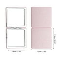 thumbnail image 2 of Unique Bargains 1 Pc Square Makeup Mirror for Travel Vacation Pink PU ABS Glass, 2 of 5