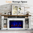 thumbnail image 2 of PLAUIN 70" Farmhouse Fireplace TV Stand with 33" Electric Fireplace, White & Barnwood, 2 of 6