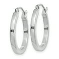 thumbnail image 2 of 14k White Gold 2mm Square Tube Hoop Earrings Round, 2 of 8