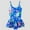 Blue, variant on naisibaby Toddler Baby Girls Fashion Cute Flower Printed Swimwear, Kids Bikini Ruffles One-piece Swimsuit Green 8-9T