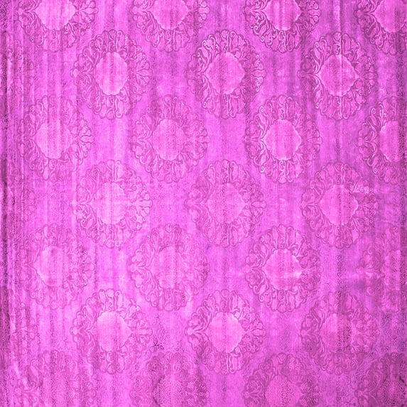 Ahgly Company Indoor Square Abstract Pink Contemporary Area Rugs, 6' Square