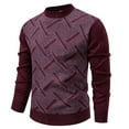 thumbnail image 4 of YueHuiYing Men's Slim Fit Crewneck Pullover Sweater Winter Casual Knit Comfort Heavy Long Sleeve Sweaters, 4 of 5