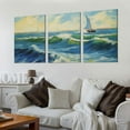 thumbnail image 2 of Nawypu  Extra Large Seascape at Saintes Maries by Vincent Van Gogh Reproduction Giclee Canvas Prints Ocean Sea Pictures on Canvas Wall Art 12''x16''X3 Panels, 2 of 4