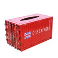 thumbnail image 1 of Metal Tissue Box, Creative Tissue Storage Case, Shipping Container Tissue Box, Iron Construction, 9.84 x 5.51 x 5.51 inches, Stylish Home and Office Decor, Easy Access Tissue Dispenser, 1 of 5