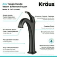 thumbnail image 5 of KRAUS Arlo Matte Black Single Handle Vessel Bathroom Faucet with Pop Up Drain, 5 of 11