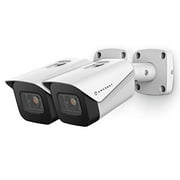 2-Pack Amcrest UltraHD 4K (8MP) Bullet POE IP Camera, 3840x2160, 98ft NightVision, 2.8mm Lens, IP67 Weatherproof, 105Â° FOV, Supports up to 256GB MicroSD Recording, White (2PACK-IP8M-2496EW-V2)