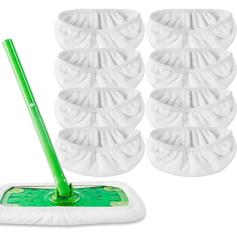 KEEPOW Reusable Microfiber Mop Pads Compatible with Swiffer Sweeper Mop,  Dry Sweeping Cloths, Washable Wet Mopping Cloth Refills for  Surface/Hardwood
