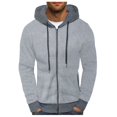 thumbnail image 1 of Wyzesi Boys Sweatshirtss Size 6-7 Grey Male Autumn and Winter Color Block Hoodie Color Block Hood Pullover Thread Drawstring Sweatshirt, 1 of 4