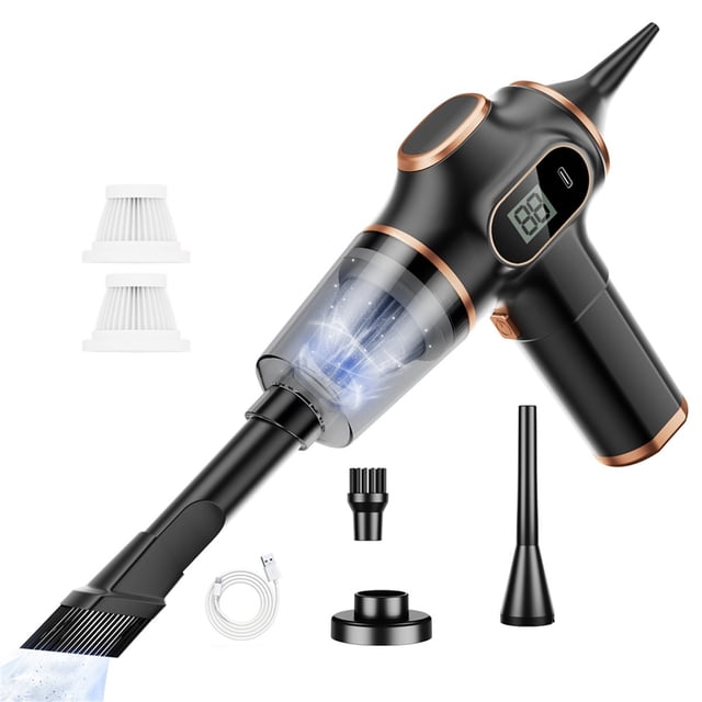 Aspiradora Inalámbrica para Coche, Electrodoméstico para el Hogar, Sofá, Oficina, Máquina de Limpieza de Alta Potencia, Mini Aspiradora, Limpiadora de Alfombras, Color Negro