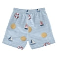 thumbnail image 2 of Light Blue Stripes Sun Boats Flotadors Lighthouses Swim Trunks Board Shorts Beach Pants Bathing Bottoms 3T, 2 of 8