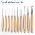 thumbnail image 5 of Farfi Crochet Hook Lightweight Ergonomic Design Hand Knitting Needle Smooth Wooden Crochet Needle for Handwork (10 mm), 5 of 13