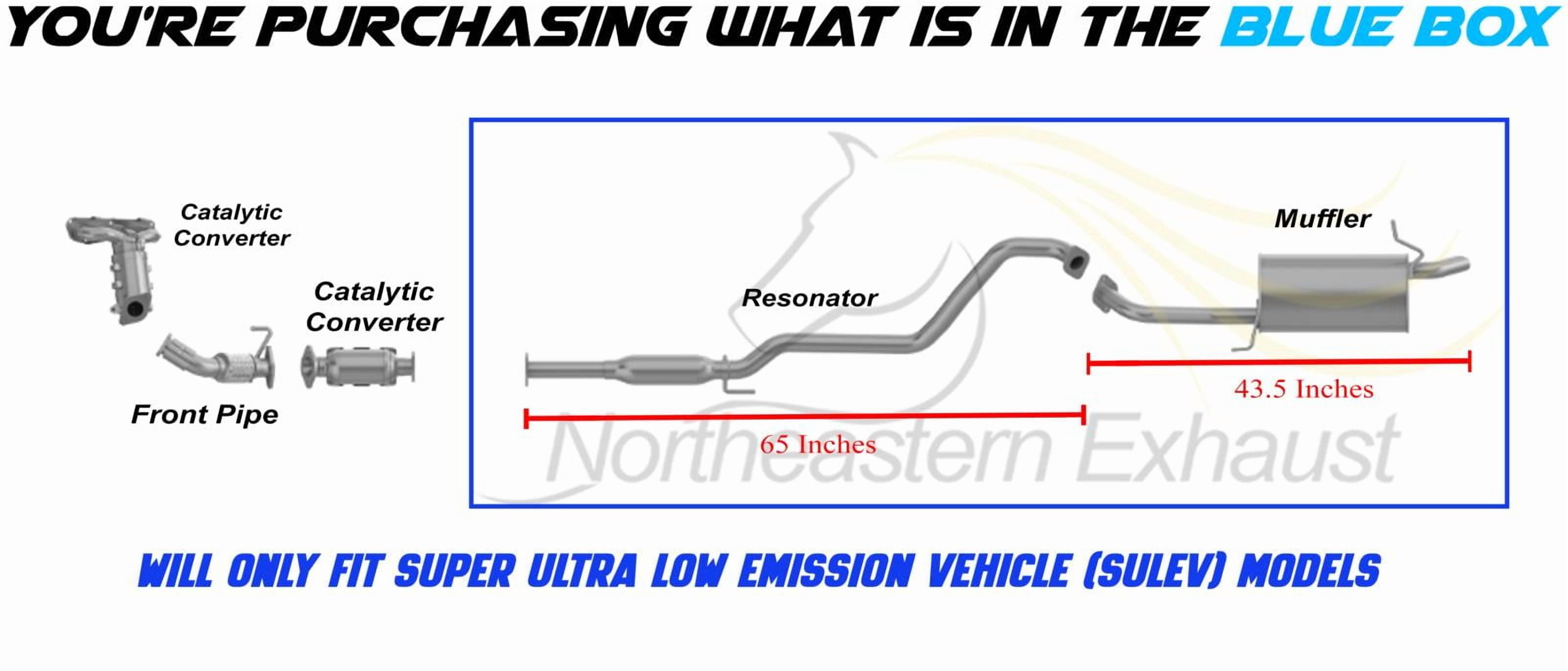 Stainless Steel Resonator Pipe & Muffler Exhaust System Kit Fits 2011-2016 Hyundai Elantra 1.8L - Direct Fit